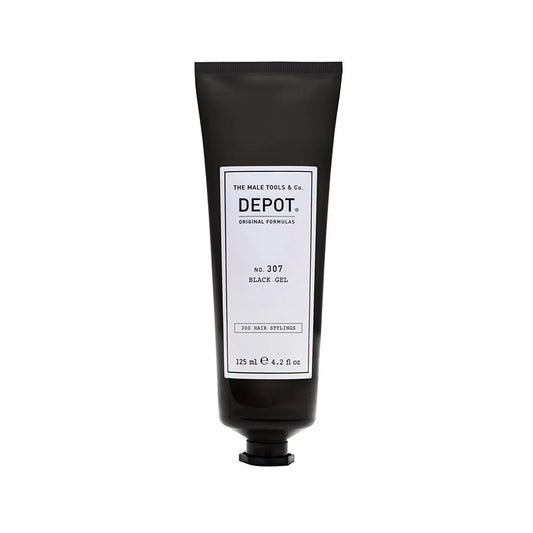 Tubo nero con etichetta bianca.
