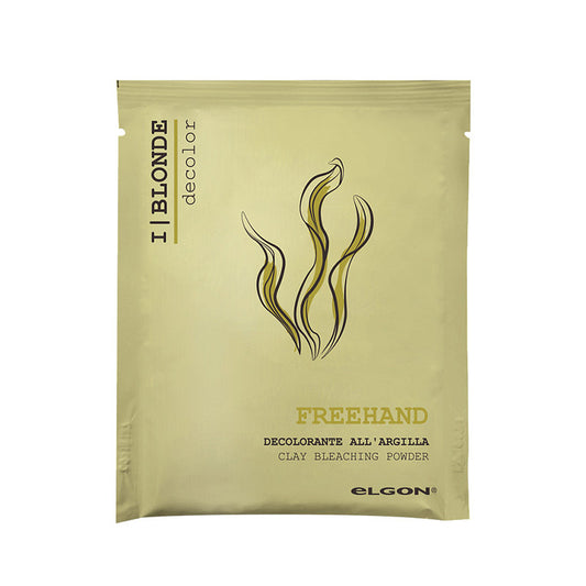 Bustina di 40° monodose di decolorante all'argilla elgon iblonde freehand, per effettuare schiariture a mano con massima precisione.
