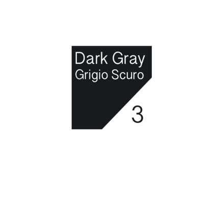 Riquadro di colore grigio scuro con il nome del colore di riferimento e numero collegato.